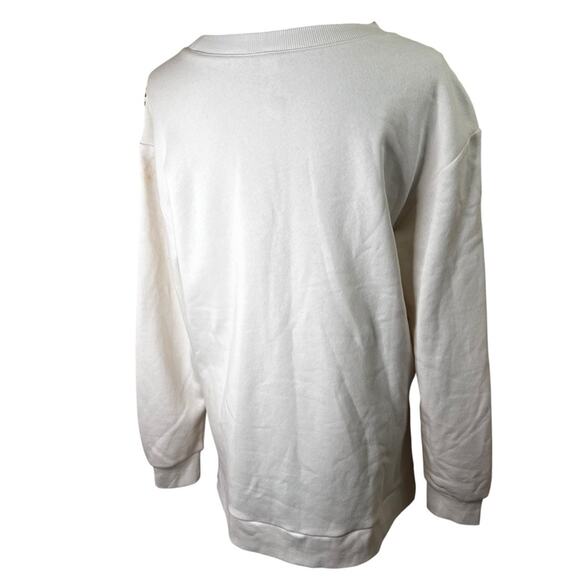 Lucky Fish x Earthleisure Hand-Printed Brown & White Graphic Sweatshirt | Large - Picture 2 of 6